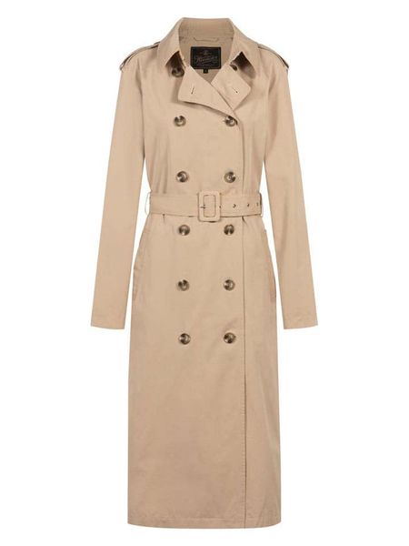 Herrlicher Trencz w kolorze beżowym rozmiar: L. Brązowe płaszcze Herrlicher, l, bez wzorów, z tkaniny, bez kaptura. Za 222.94 zł.