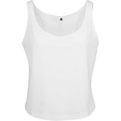 Oversize Tank Top Dla Pań I Panów. Białe koszulki sportowe BUILD YOUR BRAND, bez wzorów, bez ramiączek. Za 46.99 zł.