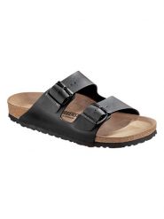Birkenstock Klapki "Arizona" w kolorze czarnym rozmiar: 38. Czarne klapki Birkenstock, bez wzorów, z otwartym noskiem, bez obcasa, na płaskiej podeszwie. Za 292.20 zł.