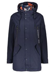 Guess Dwustronna parka w kolorze granatowym ze wzorem rozmiar: S. Niebieskie parki Guess, s, bez kaptura. Za 298.67 zł.