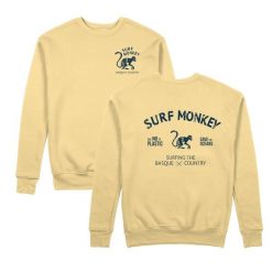 Bluza Save the Ocean – okrągły dekolt / dla dorosłych (żółta). Żółte bluzy SURF MONKEY, l, bez wzorów, z bawełny, bez kaptura. Za 309.95 zł.