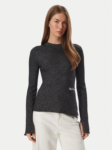 Karl Lagerfeld Jeans Sweter B4W18005 Czarny Slim Fit. Czarne swetry Karl Lagerfeld Jeans, m, bez wzorów, z jeansu, bez ramiączek. Za 549.99 zł.