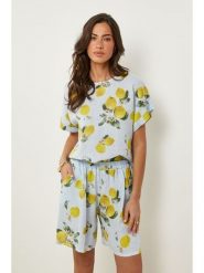 Le Monde du Lin Lniana koszulka w kolorze błękitno-żółtym rozmiar: 34/36. Niebieskie bluzki Le Monde du Lin, bez wzorów, ze lnu, klasyczne, bez kołnierzyka, bez ramiączek. Za 100.99 zł.