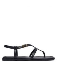 Tommy Hilfiger Sandały Th Buckle FW0FW09367 Czarny. Czarne sandały TOMMY HILFIGER, bez wzorów, ze skóry, bez obcasa, na płaskiej podeszwie, bez zapięcia. Za 449.99 zł.
