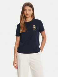 Tommy Hilfiger T-Shirt Gold Crest WW0WW46153 Granatowy Regular Fit. Niebieskie t-shirty TOMMY HILFIGER, xxl, bez wzorów, z bawełny, bez kołnierzyka, bez ramiączek. Za 259.99 zł.