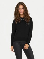 ONLY Sweter Venice 15333989 Czarny Regular Fit. Czarne swetry Only, xs, bez wzorów, z wiskozy, bez ramiączek. Za 129.99 zł.