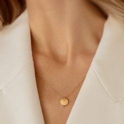 Naszyjnik Forzatina z sercem ze złota próby 585 z diamentem. Żółte naszyjniki Lilou, z diamentem, złote. Za 2,396.00 zł.