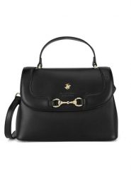 Beverly Hills Polo Club Torebka BHPC-K-046-06 Czarny. Czarne torebki klasyczne Beverly Hills Polo Club, bez wzorów, z materiału, bez dodatków. Za 229.99 zł.