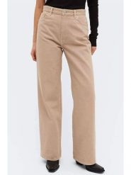 Monki Dżinsy - Comfort fit - w kolorze beżowym rozmiar: W28. Brązowe jeansy Monki, z aplikacjami, z podwyższonym stanem. Za 63.95 zł.