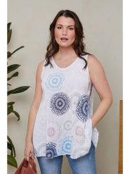 Curvy Lady Top w kolorze białym rozmiar: 40/42. Białe topy Curvy Lady, bez wzorów, z wiskozy, bez kołnierzyka, bez ramiączek. Za 79.21 zł.
