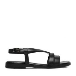 Sandały Lasocki. Czarne sandały Lasocki, bez wzorów, bez obcasa, na płaskiej podeszwie, bez zapięcia. Za 149.99 zł.