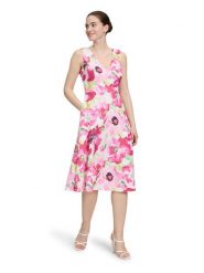 Vera Mont Sukienka w kolorze kremowo-jasnoróżowym rozmiar: 38. Brązowe sukienki Vera Mont, bez wzorów, bez kołnierzyka, bez ramiączek, midi. Za 260.99 zł.