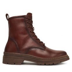 Botki Tamaris. Brązowe botki Tamaris, bez wzorów, bez obcasa, na płaskiej podeszwie, bez zapięcia. Za 509.99 zł.