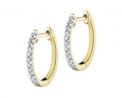 Kolczyki z żółtego złota z diamentami - koła - 0,12 ct - próba 585. Żółte kolczyki Apart, z diamentem, złote. Za 2,559.00 zł.