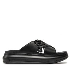 Klapki KARL LAGERFELD. Czarne klapki KARL LAGERFELD, bez wzorów, bez obcasa. Za 449.99 zł.