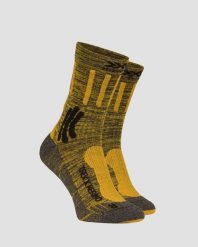 Skarpety trekkingowe X-Socks Trek X Merino 4.0. Żółte skarpety X Socks, bez wzorów, z materiału. Za 90.00 zł.
