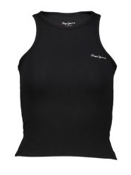 Pepe Jeans Top w kolorze czarnym rozmiar: L. Czarne koszulki sportowe Pepe Jeans, bez wzorów, z jeansu, bez ramiączek. Za 41.79 zł.