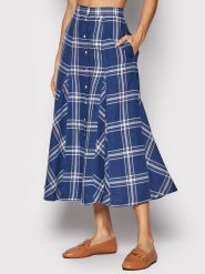 Polo Ralph Lauren Spódnica trapezowa 211857022001 Niebieski Regular Fit. Niebieskie spódnice Polo Ralph Lauren, bez wzorów, z bawełny, trapezowe. Za 1,229.00 zł.