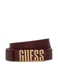 Guess Pasek Damski BW9113 P4235 Bordowy. Czerwone paski Guess, z aplikacjami, ze skóry. Za 139.99 zł.
