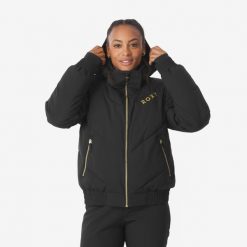 Kurtka narciarska i snowboardowa damska Roxy Big Bear. Czarne kurtki narciarskie Roxy, m, bez wzorów, z materiału, bez kaptura, narciarskie. Za 999.99 zł.
