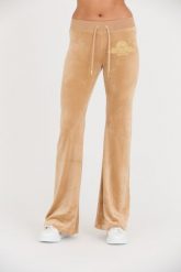 JUICY COUTURE Beżowe damskie spodnie Arched Metallic Layla, Rozmiar M. Brązowe spodnie dresowe Juicy Couture, m, bez wzorów, z dresówki. W wyprzedaży za 309.99 zł.