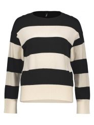 ONLY Sweter "Senta" w kolorze czarno-kremowym rozmiar: XS. Brązowe swetry Only, xs, bez wzorów, bez ramiączek. Za 62.03 zł.