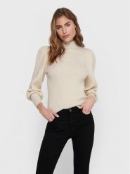 ONLY Sweter Katia 15232494 Beżowy Regular Fit. Brązowe swetry Only, m, bez wzorów, z wiskozy, bez ramiączek. Za 169.99 zł.