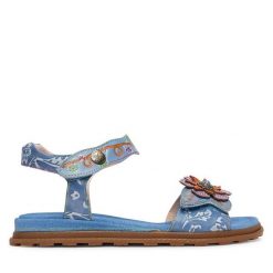 Sandały Laura Vita. Niebieskie sandały Laura Vita, bez wzorów, bez obcasa, na płaskiej podeszwie, bez zapięcia. Za 379.99 zł.