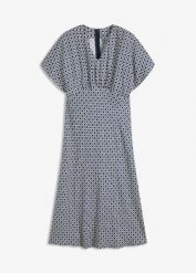 Sukienka z lejącej wiskozy. Brązowe sukienki bonprix, bez wzorów, z wiskozy, eleganckie, bez kołnierzyka, bez ramiączek. Za 147.99 zł.