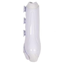 Zamknięte przednie getry dla koni QHP Champion. Białe legginsy sportowe QHP, xl, bez wzorów, do jazdy konnej. Za 285.50 zł.