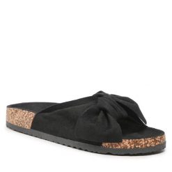 Klapki DeeZee. Czarne klapki DeeZee, bez wzorów, bez obcasa. Za 89.99 zł.