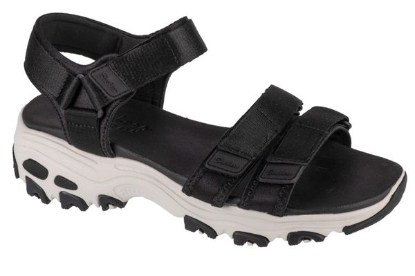 Sandały SKECHERS 31514S Czarny. Czarne sandały Skechers, bez wzorów, z materiału, bez obcasa, bez zapięcia. Za 252.99 zł.