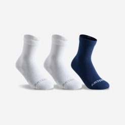 Skarpety sportowe tenis RS160 3 pary. Białe skarpety ARTENGO, bez wzorów, z bawełny. Za 24.99 zł.
