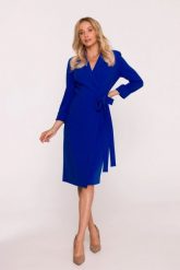 Elegancka sukienka ołówkowa kopertowa z wiązaniem chabrowa. Niebieskie sukienki Stylove, do pracy, l, bez wzorów, z elastanu, biznesowe, bez kołnierzyka, bez ramiączek, midi, dopasowane. W wyprzedaży za 314.00 zł.
