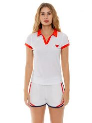 Polo sportowe damskie. Białe koszulki polo LEONE 1947 APPAREL, s, bez wzorów, z tkaniny, bez kołnierzyka, bez ramiączek. Za 235.76 zł.