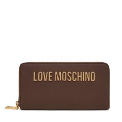 Duży Portfel Damski LOVE MOSCHINO. Brązowe portfele Love Moschino, bez wzorów. Za 439.99 zł.
