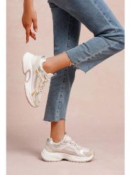 Foreverfolie Sneakersy w kolorze beżowym rozmiar: 38. Brązowe trampki Foreverfolie, bez wzorów, bez zapięcia. Za 100.99 zł.