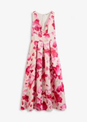 Sukienka maxi z połyskującej satyny. Białe sukienki bonprix, bez wzorów, z satyny, bez kołnierzyka, bez ramiączek, maxi. Za 119.99 zł.