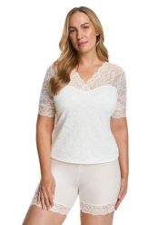 SUSA Bluzka w kolorze białym rozmiar: 42. Białe bluzki Susa, bez wzorów, z koronki, bez kołnierzyka, bez ramiączek. Za 113.99 zł.