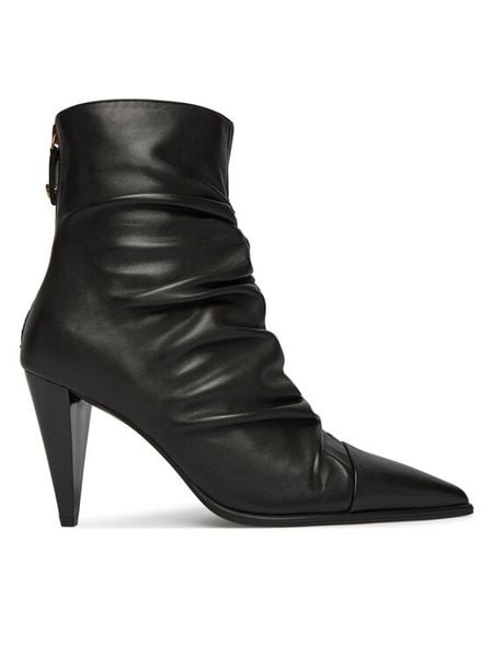 PINKO Botki Vane 2 SD0587P003 Czarny. Czarne botki Pinko, bez wzorów, ze skóry, bez obcasa, na słupku, bez zapięcia. Za 1,399.00 zł.