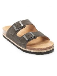 Mandel Skórzane klapki w kolorze antracytowym rozmiar: 40. Czarne klapki Mandel, bez wzorów, ze skóry, z otwartym noskiem, bez obcasa. Za 130.99 zł.