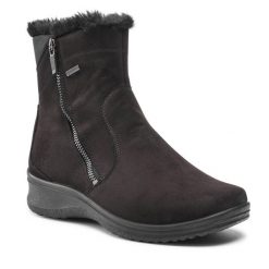 Botki Ara. Czarne botki Ara, bez wzorów, z gore-texu, bez obcasa, na płaskiej podeszwie, bez zapięcia. Za 589.99 zł.