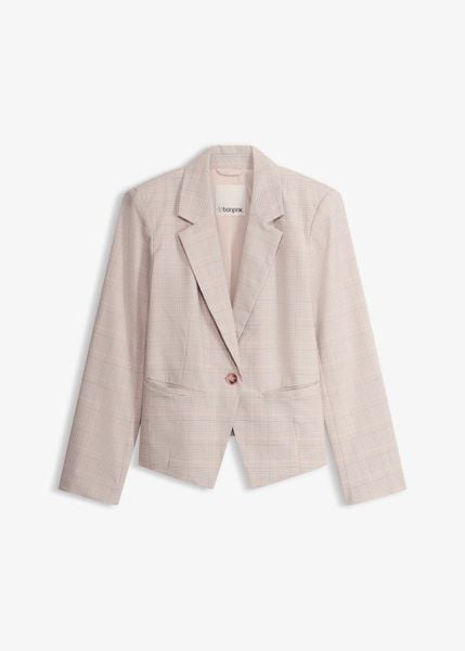 Żakiet w kratę Glencheck. Żółte marynarki i żakiety bonprix, bez wzorów, eleganckie. Za 99.99 zł.