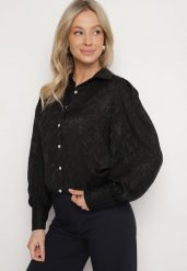 Czarna Klasyczna Koszula Naliraen. Czarne koszule Born2be, l, bez wzorów, z jeansu, klasyczne, bez kołnierzyka, bez ramiączek. Za 109.99 zł.