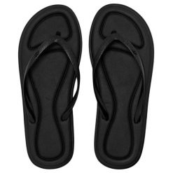 Japonki damskie 4F 4FWSS25FFLIF185. Czarne klapki 4f, bez wzorów, z gumy, bez obcasa. Za 49.99 zł.