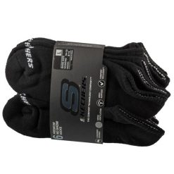 Skarpetki sportowe dla dorosłych 6pk Unisex 1/2 Terry Crew. Czarne skarpety Skechers, bez wzorów, z bawełny. Za 59.99 zł.