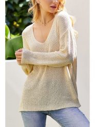 LA Angels Sweter w kolorze kremowym rozmiar: M. Brązowe swetry LA Angels, m, bez wzorów, bez ramiączek. Za 140.20 zł.