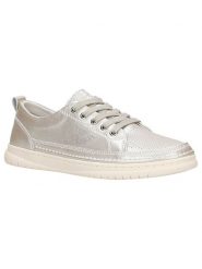 Wojas Skórzane sneakersy w kolorze srebrnym rozmiar: 40. Szare trampki Wojas, bez wzorów, ze skóry, bez zapięcia. Za 225.57 zł.