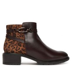 Botki Ara. Brązowe botki Ara, bez wzorów, bez obcasa, na słupku, bez zapięcia. Za 579.99 zł.