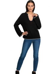 Heine Sweter w kolorze czarnym rozmiar: 50. Czarne swetry Heine, bez wzorów, bez ramiączek. Za 66.00 zł.